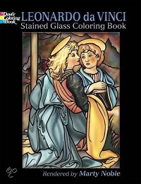 Omslag van kleurboek voor volwassenen; afbeelding van Leonardo da Vinci